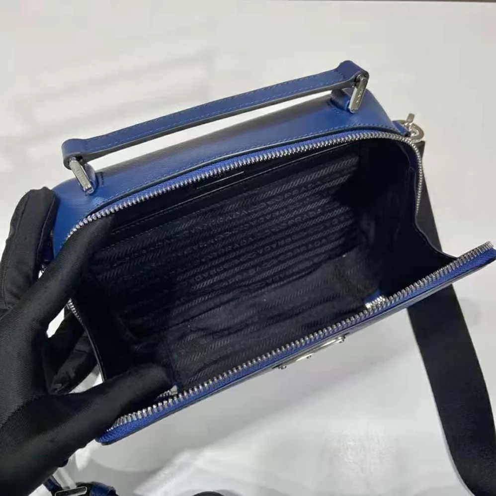Prada Brique Saffiano Leather Bag for Men in Navy Prada Brique Saffiano Leather Bag for Men in Navy
