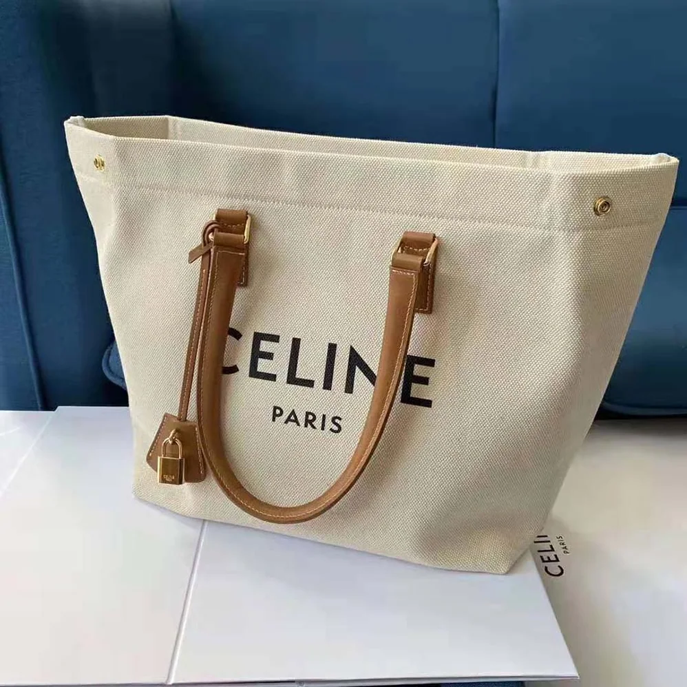 Celine Horizontal Cabas Celine in Canvas with Celine Print and Calfskin for Women Celine Horizontal Cabas Celine in Canvas with Celine Print and Calfskin for Women