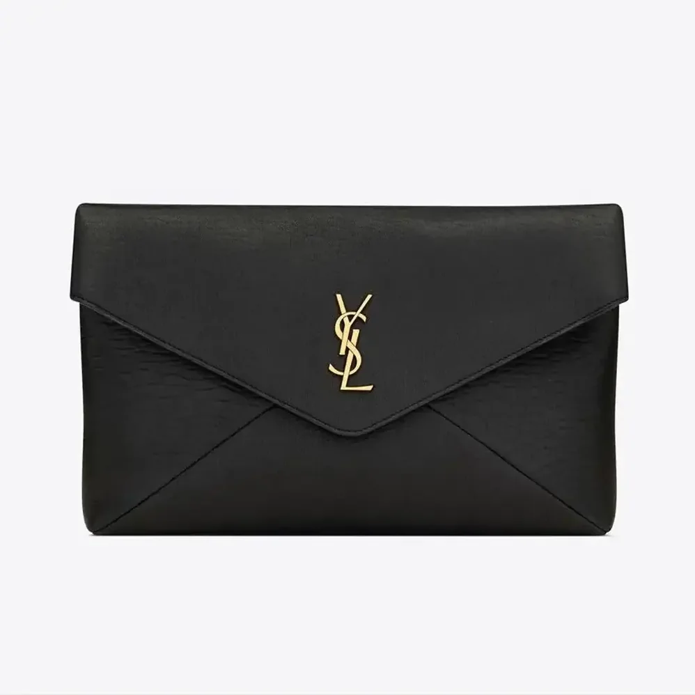 Saint Laurent YSL Cassandre Large Envelope Pouch in Lambskin Black 29cm for Women Saint Laurent YSL Cassandre Large Envelope Pouch in Lambskin Black 29cm for Women