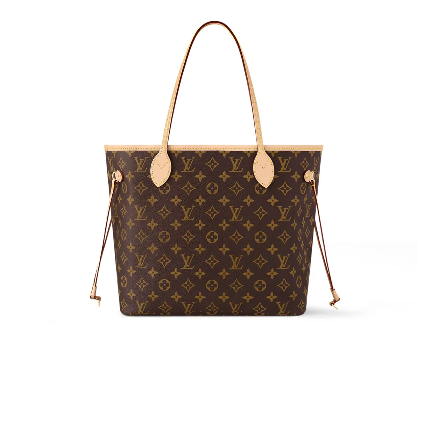 Louis Vuitton Neverfull MM Tote Bag / Brown Monogram Canvas Gold Hardware