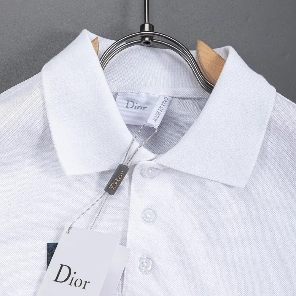 Dior Polo Shirt with Dior Clover Embroidery White Cotton Piqué for Women Dior Polo Shirt with Dior Clover Embroidery White Cotton Piqué for Women