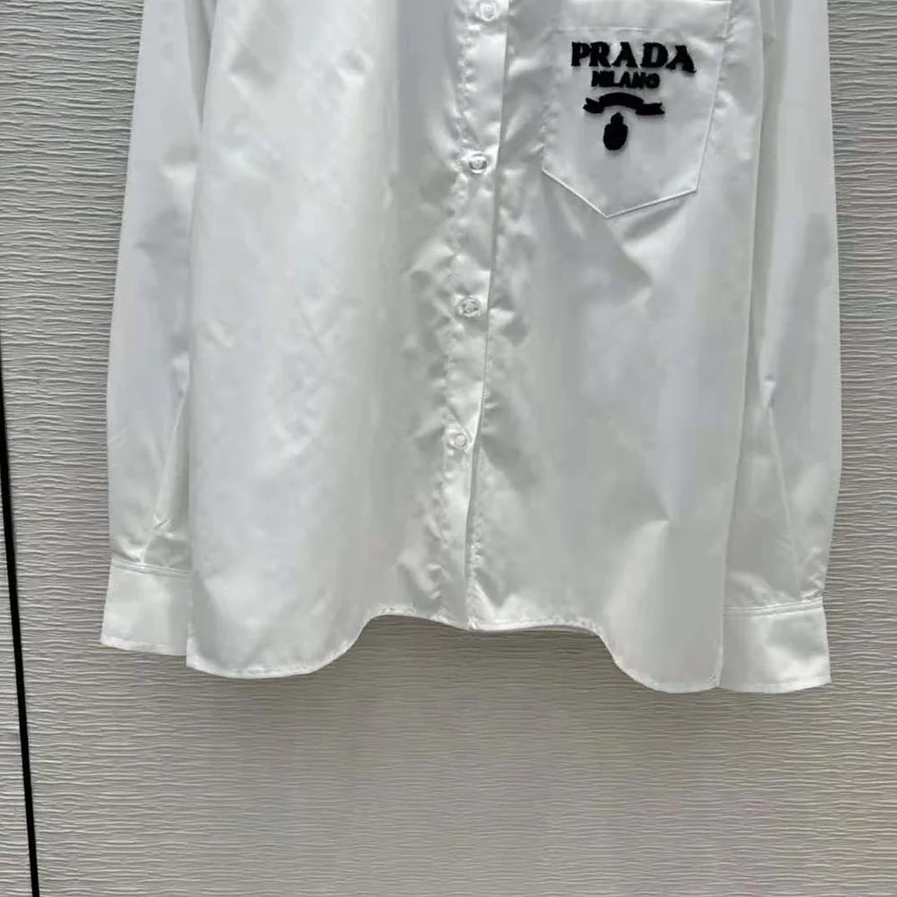 Prada Embroidered Poplin Blouse for Women Prada Embroidered Poplin Blouse for Women