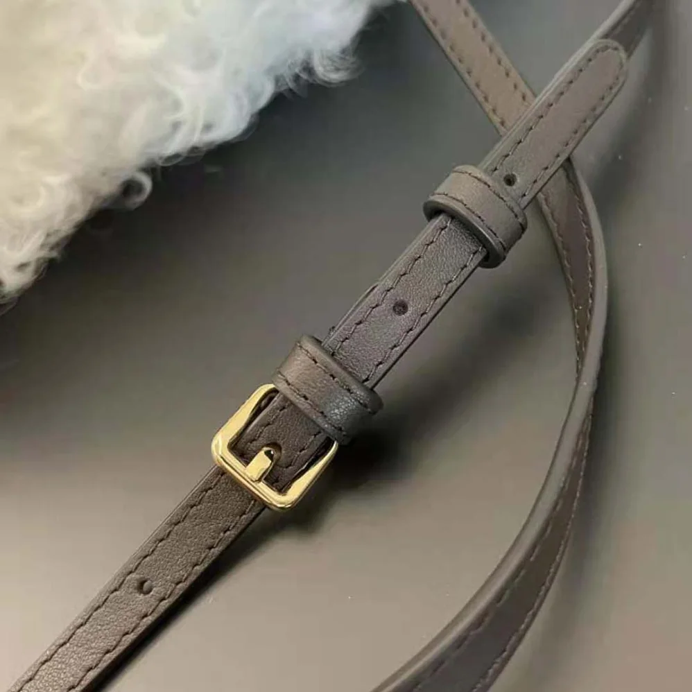 Fendi First Small White Mohair Wool Bag for Women