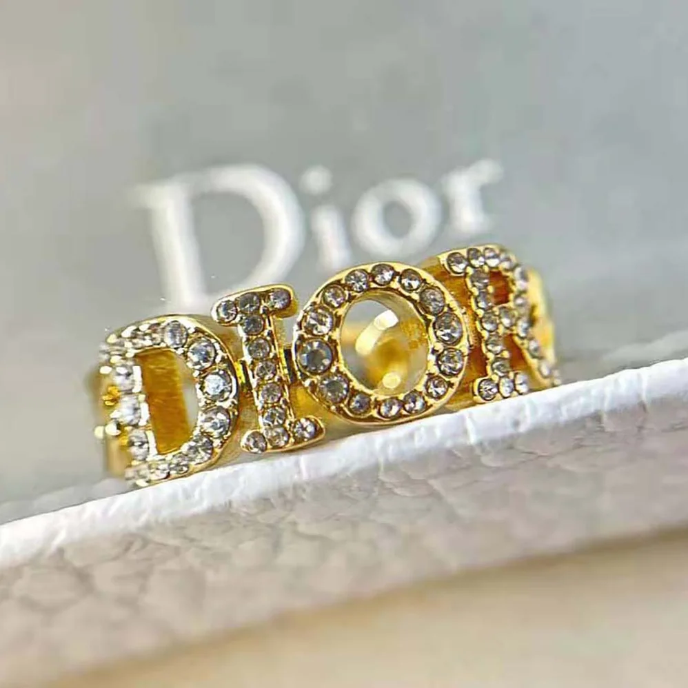 Dior Dio(r)evolution Ring Gold-Finish Metal and White Crystals for Women