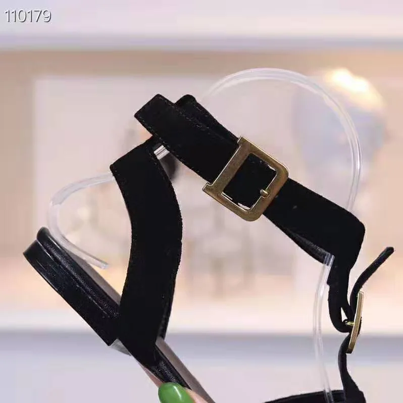 Dior Double-D Sandal in Suede Calfskin for Women in Black Dior Double-D Sandal in Suede Calfskin for Women in Black