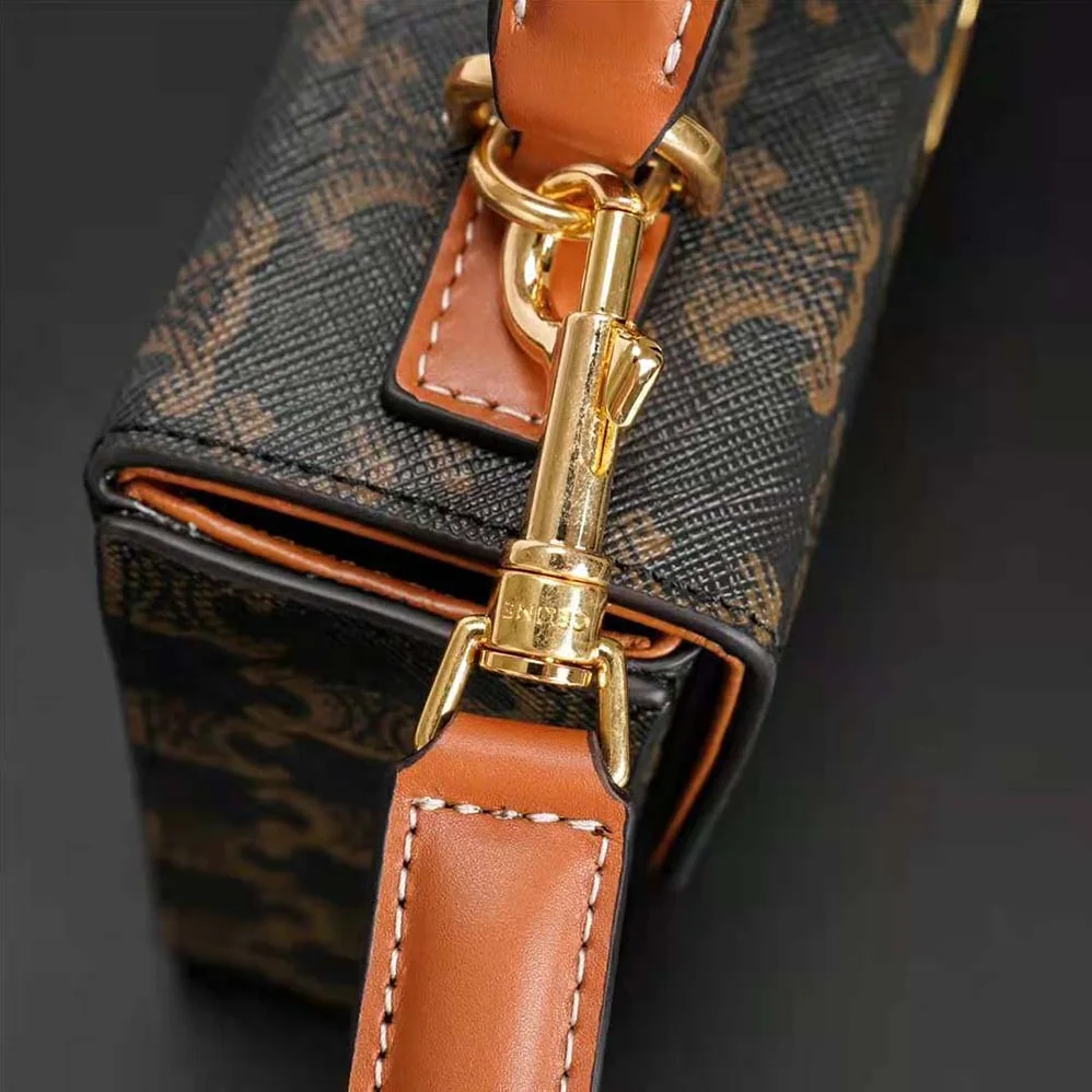 Celine Box Triomphe in Triomphe Canvas and Calfskin for Women Celine Box Triomphe in Triomphe Canvas and Calfskin for Women