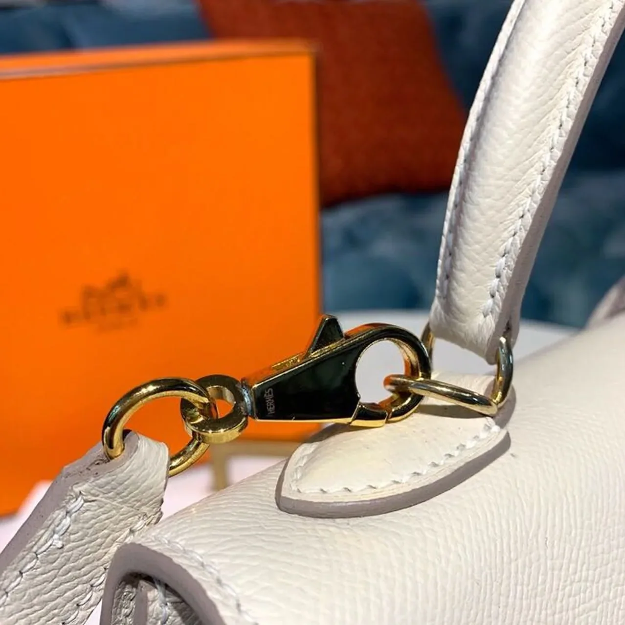 Hermes Kelly Craie Gold Toned Hardware /