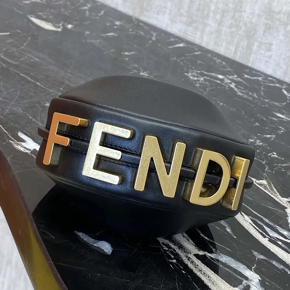 Fendi Fendigraphy Mini Black Leather Mini for Women in bag Fendi Fendigraphy Mini Black Leather Mini for Women in bag