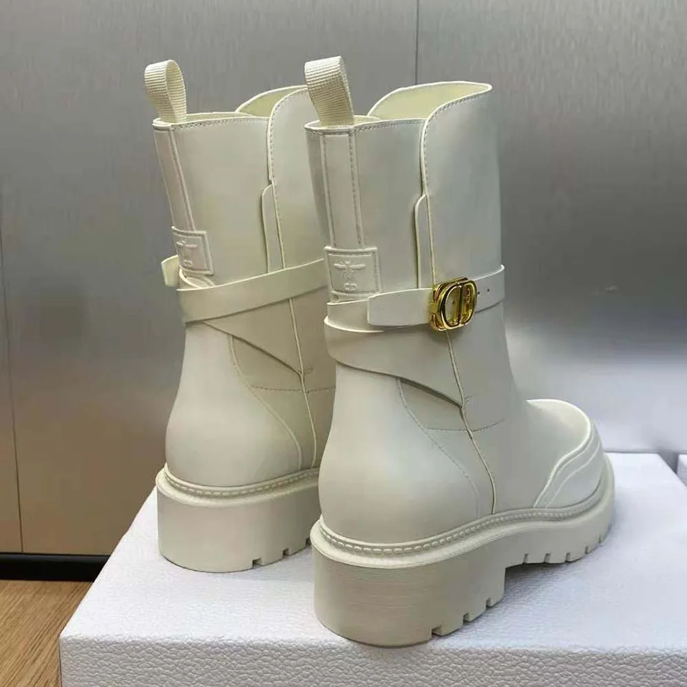 Dior Empreinte Ankle Boot White Calfskin and Rubber for Women Dior Empreinte Ankle Boot White Calfskin and Rubber for Women