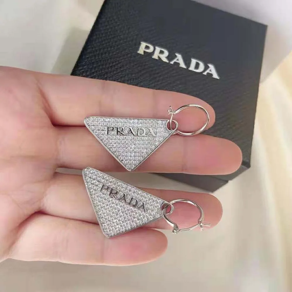 Prada Crystal Logo Jewels Left Earring for Women Prada Crystal Logo Jewels Left Earring for Women
