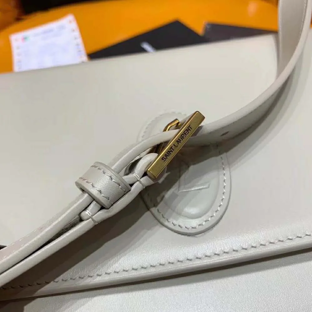 Saint Laurent YSL Le 61 Medium Saddle Bag Smooth for Women in White