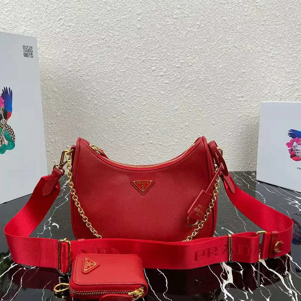 Prada Prada Re-Edition 2005 Saffiano Leather Bag for Women in Red