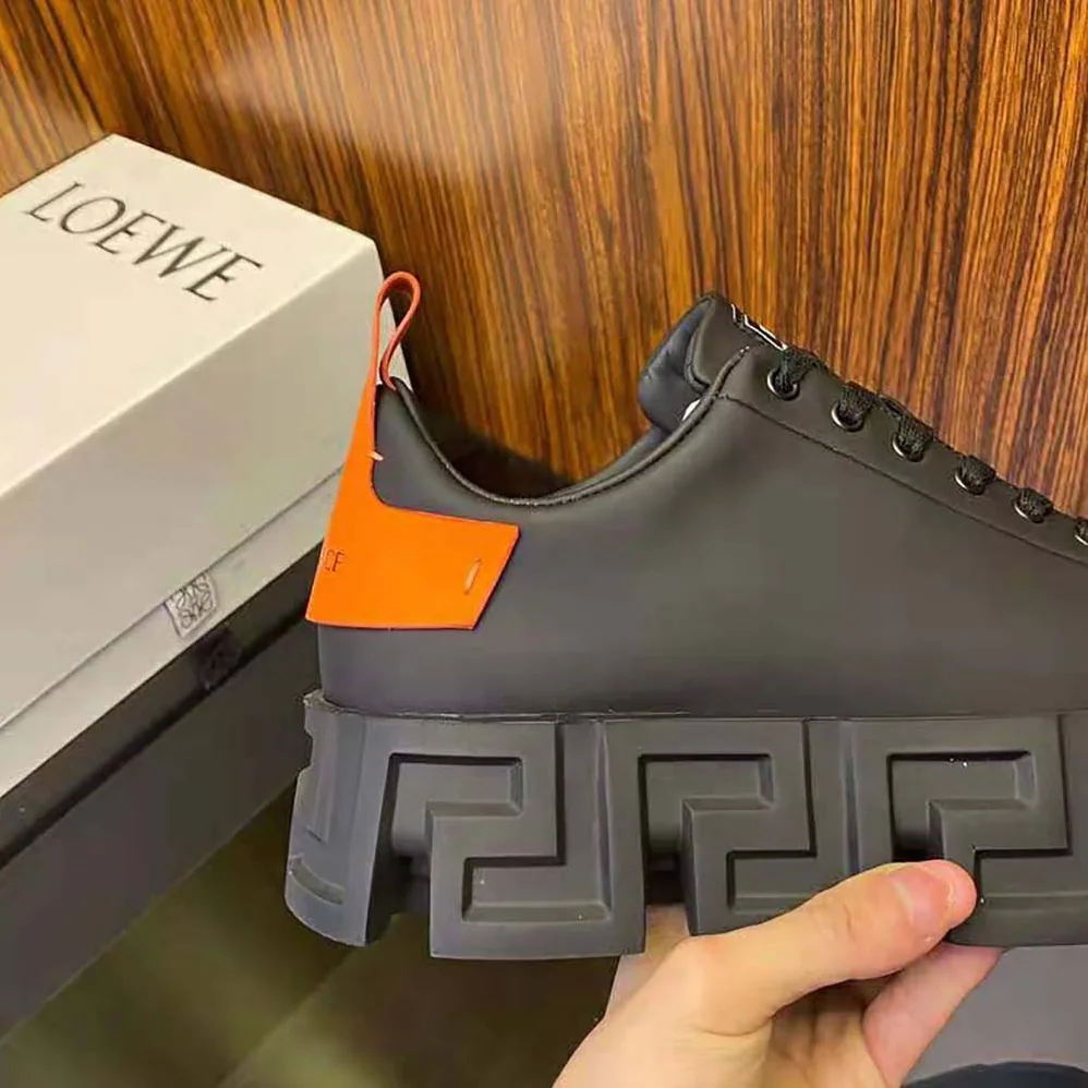 Versace Greca Labyrinth Trainers for Men in Black