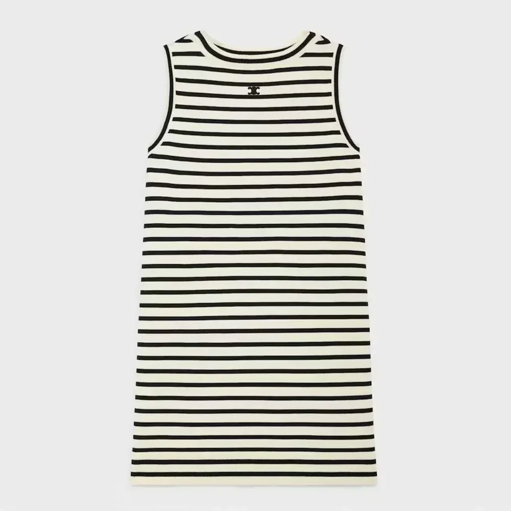 Celine Triomphe Mariniere Mini Dress in Wool for Women