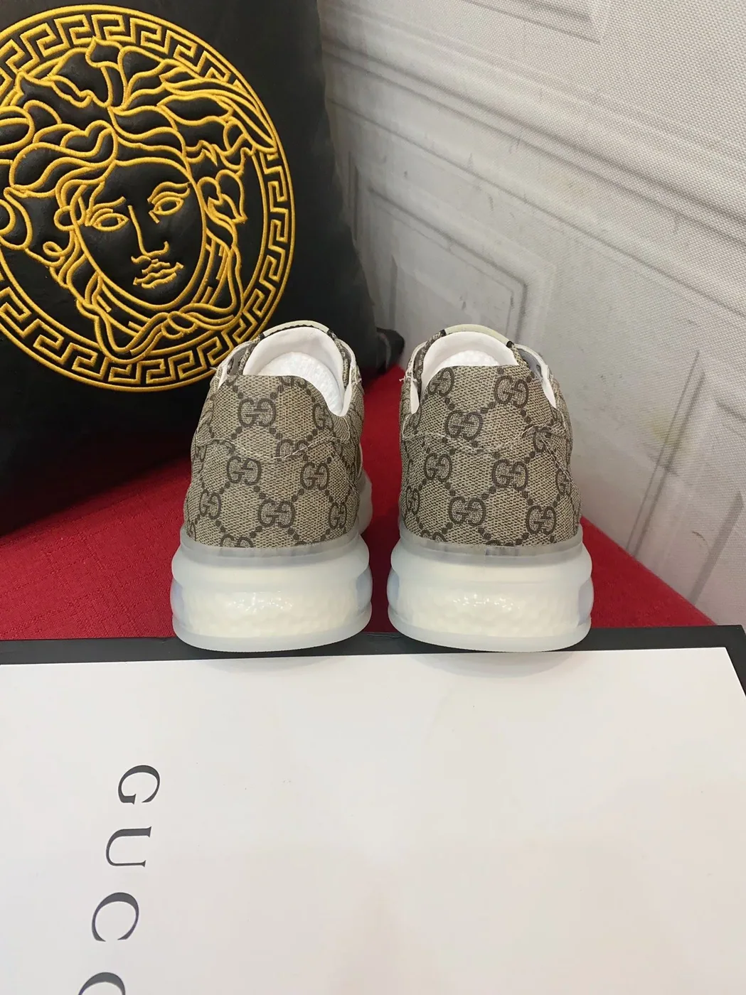 Gucci Sneaker With GG Gucci Print Brown And Gray for Men