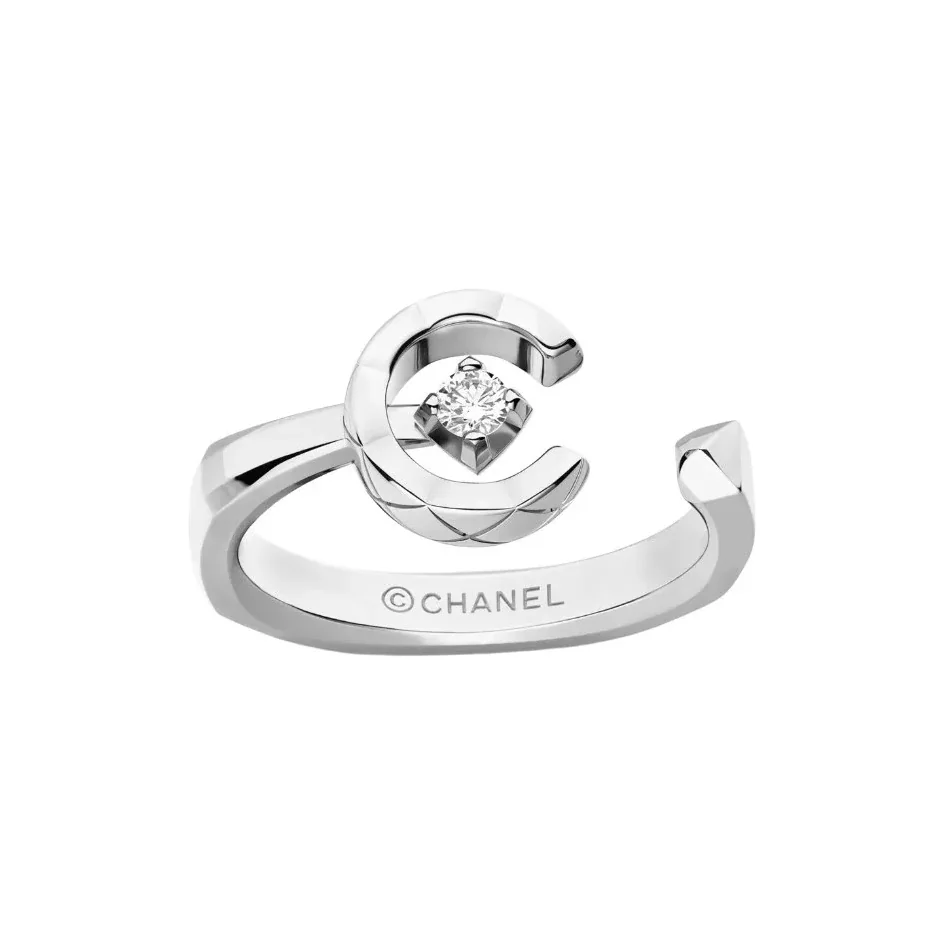 Chanel Coco Ring Silver Hardware