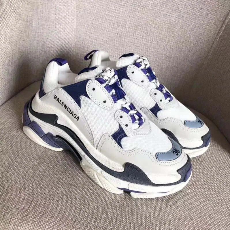 Balenciaga Triple S Trainers Oversized Multimaterial Sneakers Quilted Effect for Unisex in White