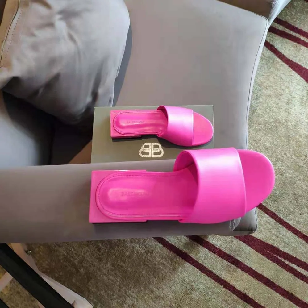 Balenciaga Box Mule in Pink Shiny Smooth Sheepskin for Women