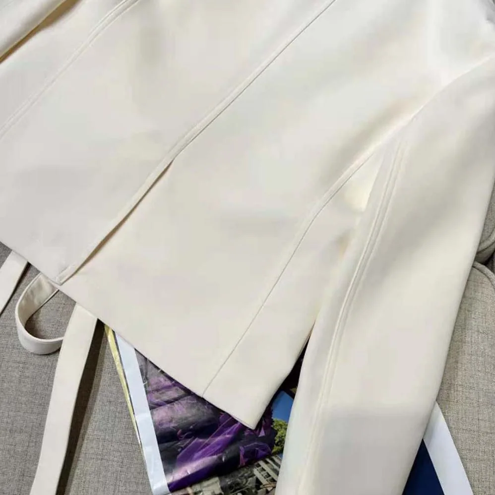 Dior Belted Palto Jacket White Wool and Silk for Women Dior Belted Palto Jacket White Wool and Silk for Women