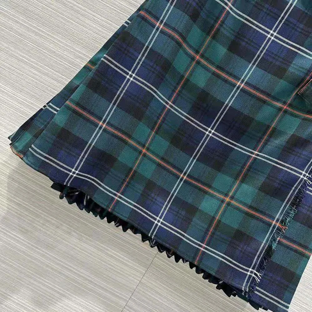 Burberry Pleated Panel Check Wool Belted Kilt for Women Burberry Pleated Panel Check Wool Belted Kilt for Women