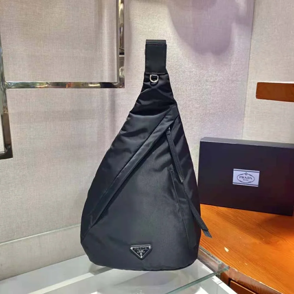 Prada Re-Nylon and Leather Backpack for Women in Black