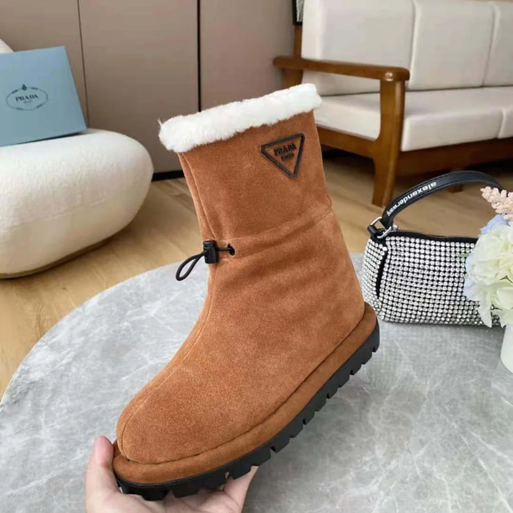 Prada Classic Snow Boot Shearling Booties for Women Prada Classic Snow Boot Shearling Booties for Women