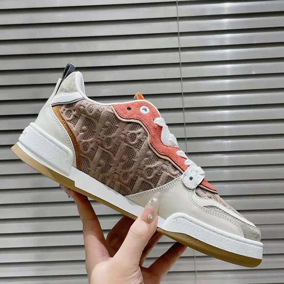 Dior One Sneaker Beige Multicolor Calfskin and Suede Calfskin with Dior Oblique Motif for Women