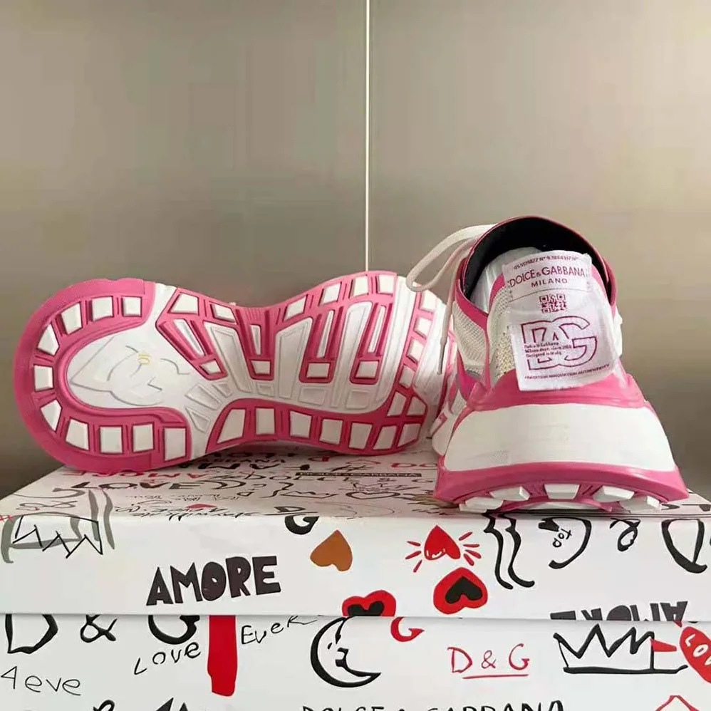 Dolce Gabbana D&G Technical Fabric Fast Sneakers for Women in Pink Dolce Gabbana D&G Technical Fabric Fast Sneakers for Women in Pink
