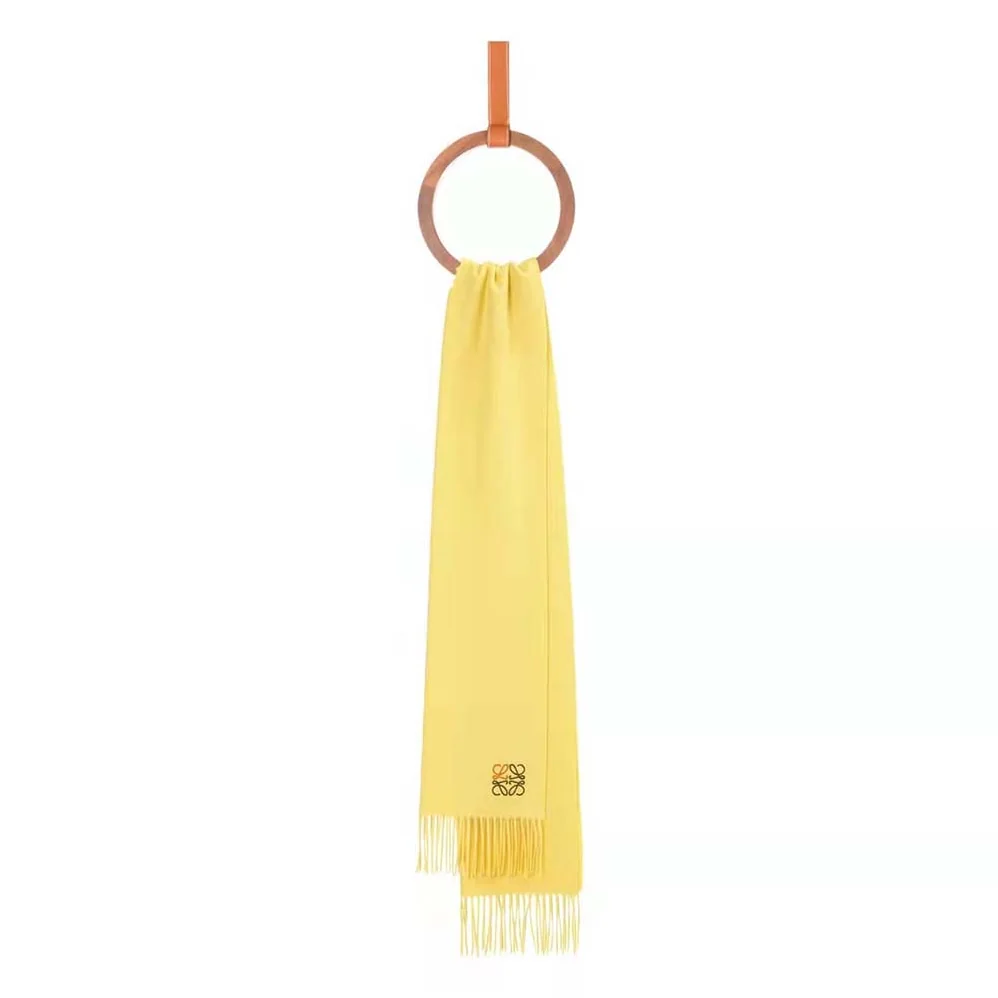 Loewe Anagram Scarf in Cashmere for Women in Yellow Loewe Anagram Scarf in Cashmere for Women in Yellow