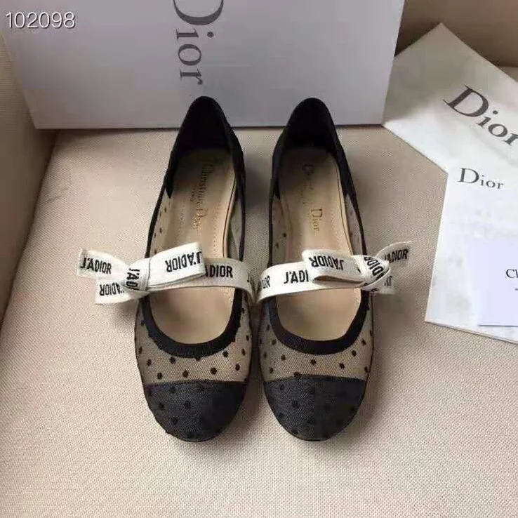 Dior Miss J'Adior Dotted Swiss Tulle Ballet Pump for Women in Black Dior Miss J'Adior Dotted Swiss Tulle Ballet Pump for Women in Black