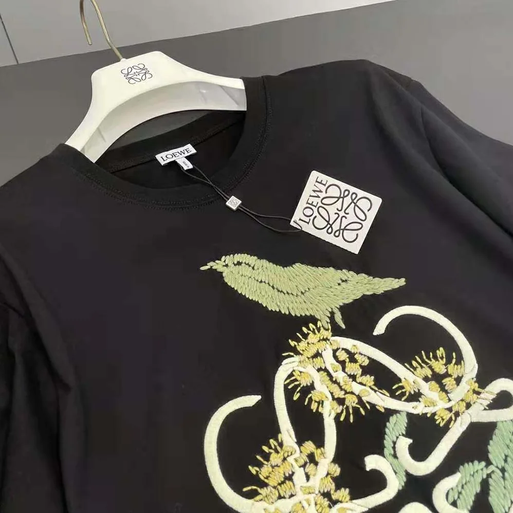 Loewe Herbarium Anagram T-shirt in Cotton for Women in Black