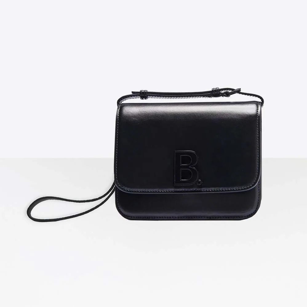 Balenciaga B Small Bag in Black Shiny Calfskin for Women