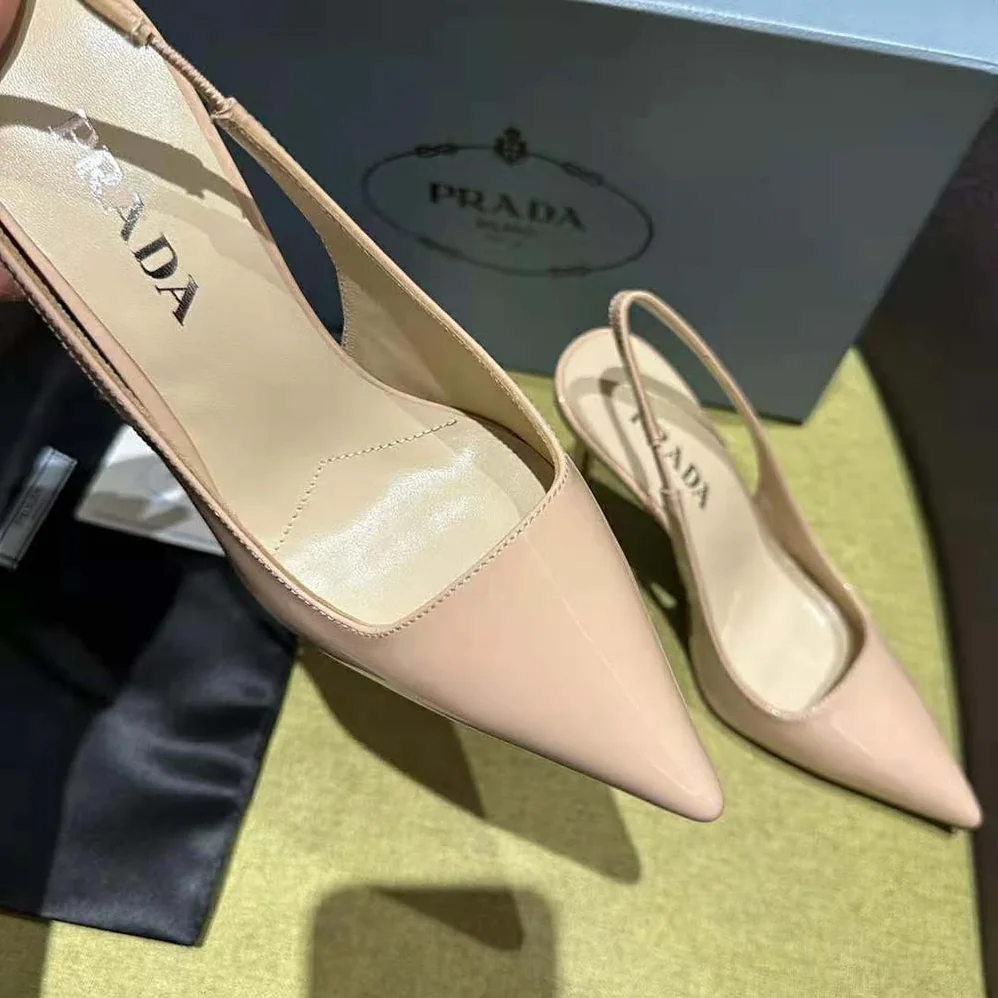 Prada Patent Leather Slingbacks for Women in Pink
