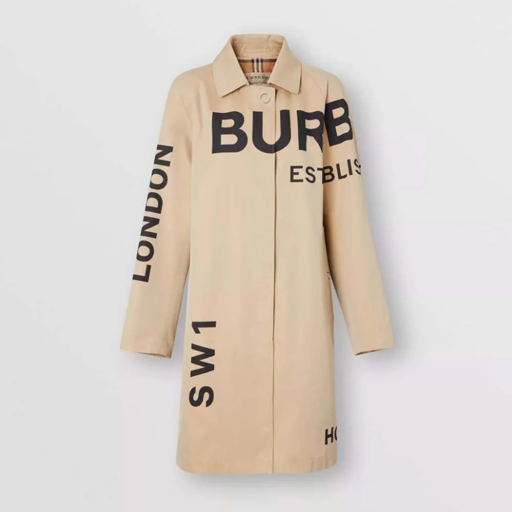 Burberry Horseferry Print Cotton Gabardine Car Coat for Women Burberry Horseferry Print Cotton Gabardine Car Coat for Women