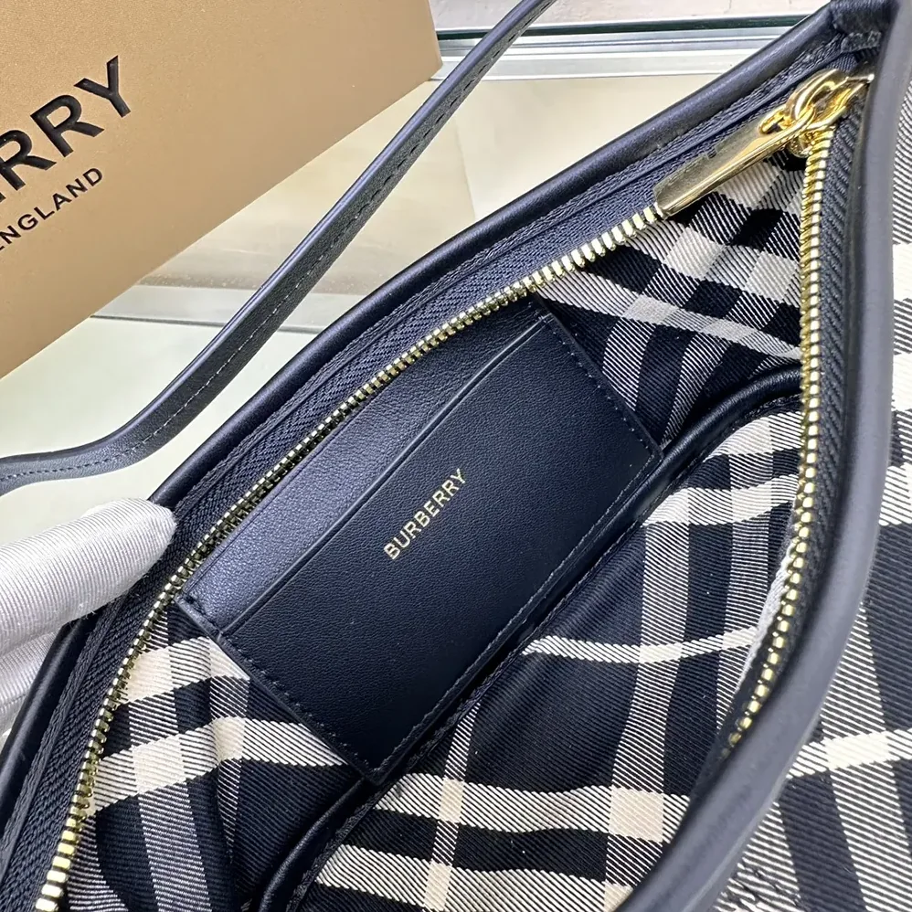 Burberry Check Mini Bag for Women in Black Burberry Check Mini Bag for Women in Black