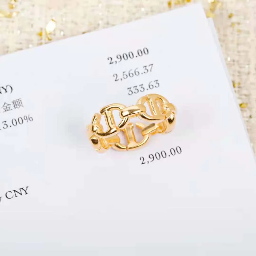 Dior CD Navy Ring Gold for Women in Finish Metal