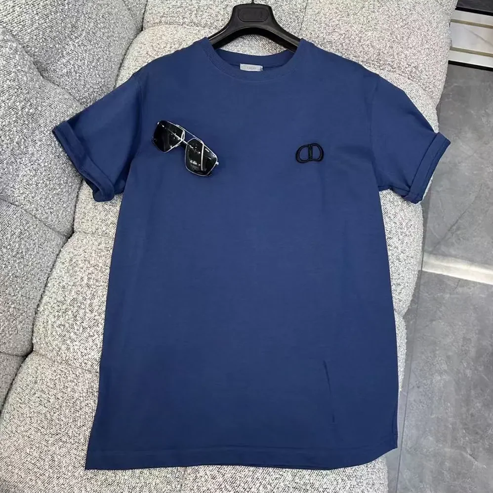 Dior CD Icon T-Shirt Relaxed Fit Navy Cotton Jersey for Men