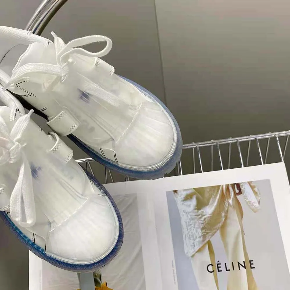 Dior Dior-Id Sneaker White Calfskin and Deep Blue Transparent Rubber for Women