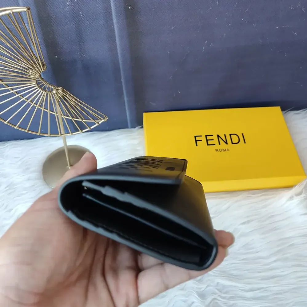 Fendi Continental White Leather Wallet Fastened with a Snap Button for Women