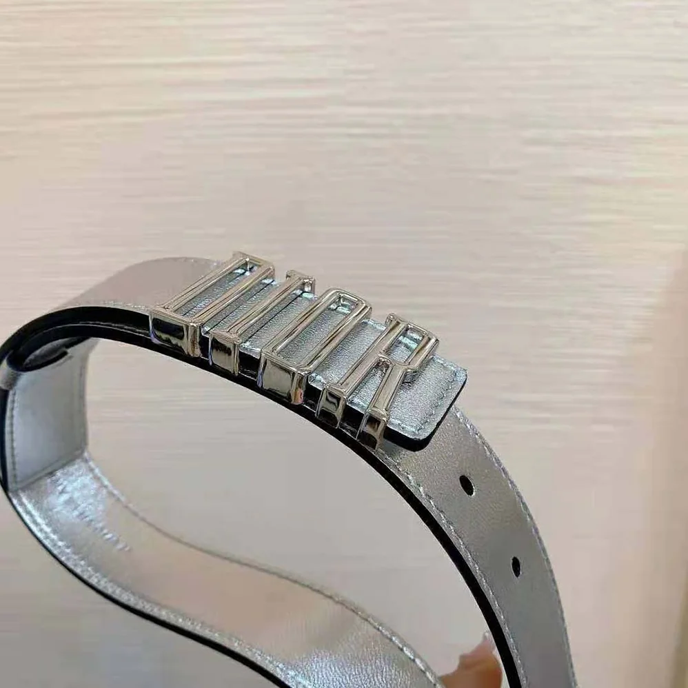 Dior D-Fence Belt Silver-Tone Laminated Crinkled Calfskin 30 MM for Women Dior D-Fence Belt Silver-Tone Laminated Crinkled Calfskin 30 MM for Women