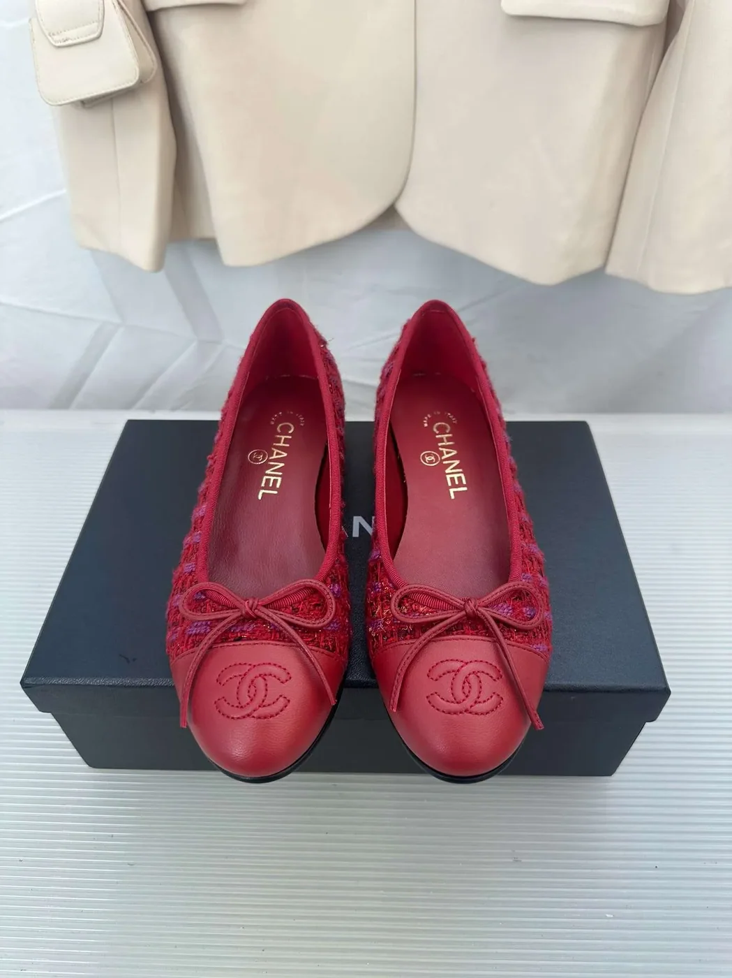 Chanel Ballerina Logo Ballet Red