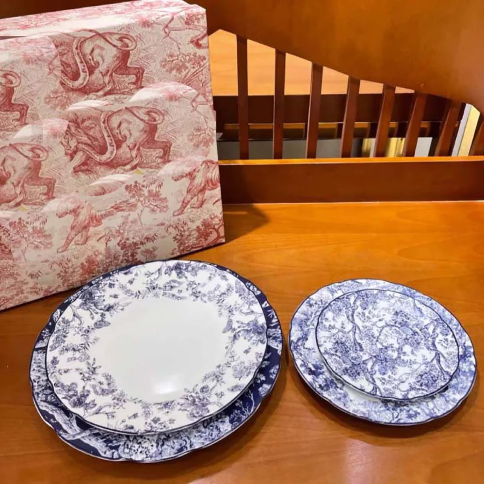 Dior Side Plate Blue Toile de Jouy for Unisex Dior Side Plate Blue Toile de Jouy for Unisex