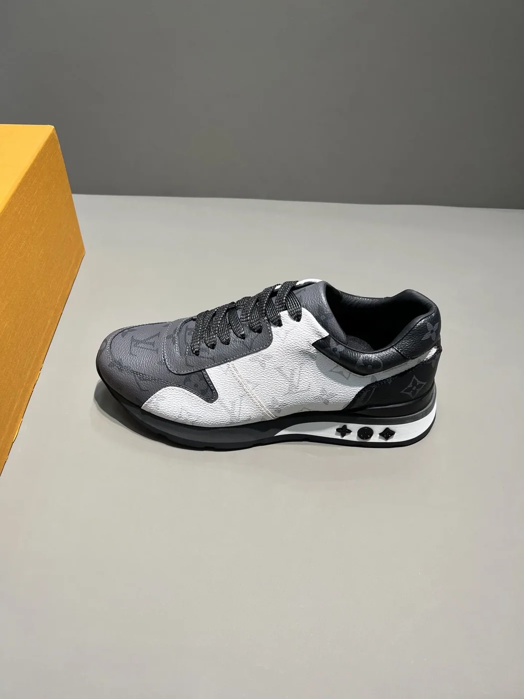 Louis Vuitton Run Away Sneaker Monogram Canvas Black in White/Grey Louis Vuitton Run Away Sneaker Monogram Canvas Black in White/Grey