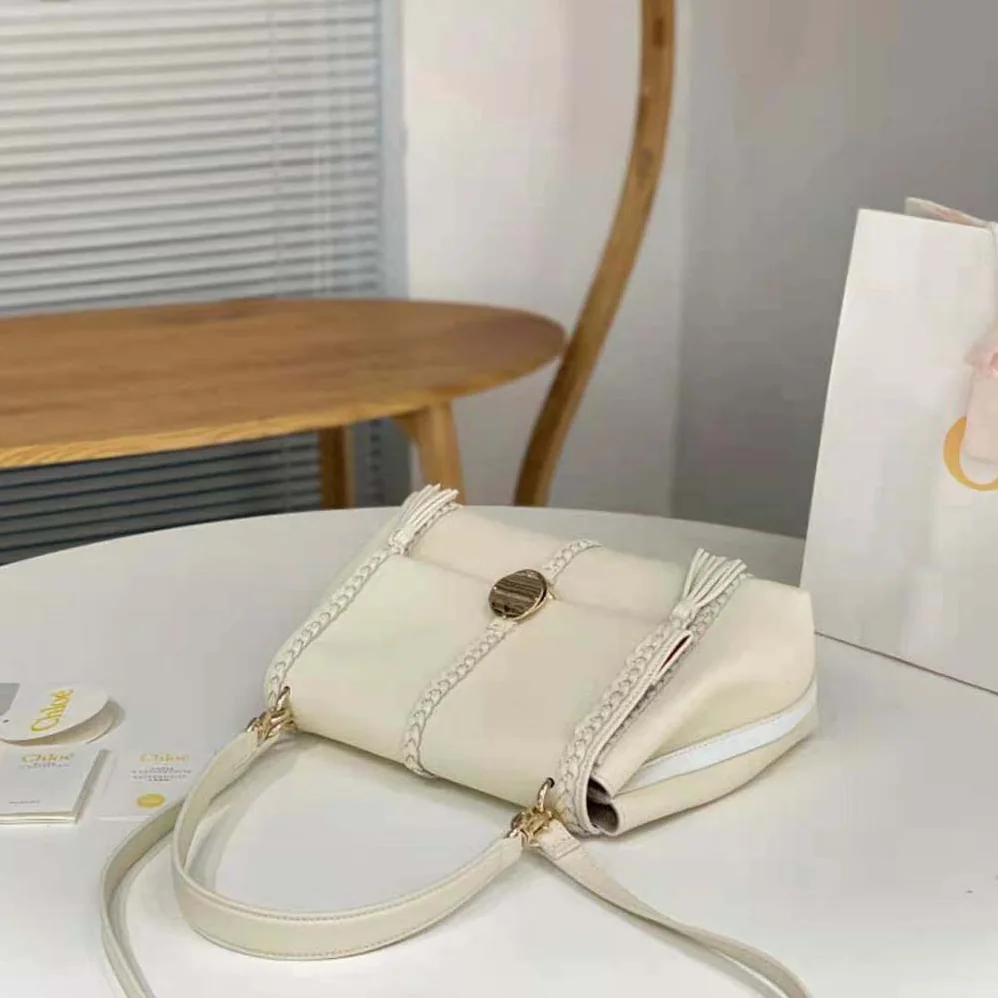 Chloe Penelope Medium Soft Shoulder Bag for Women in White
