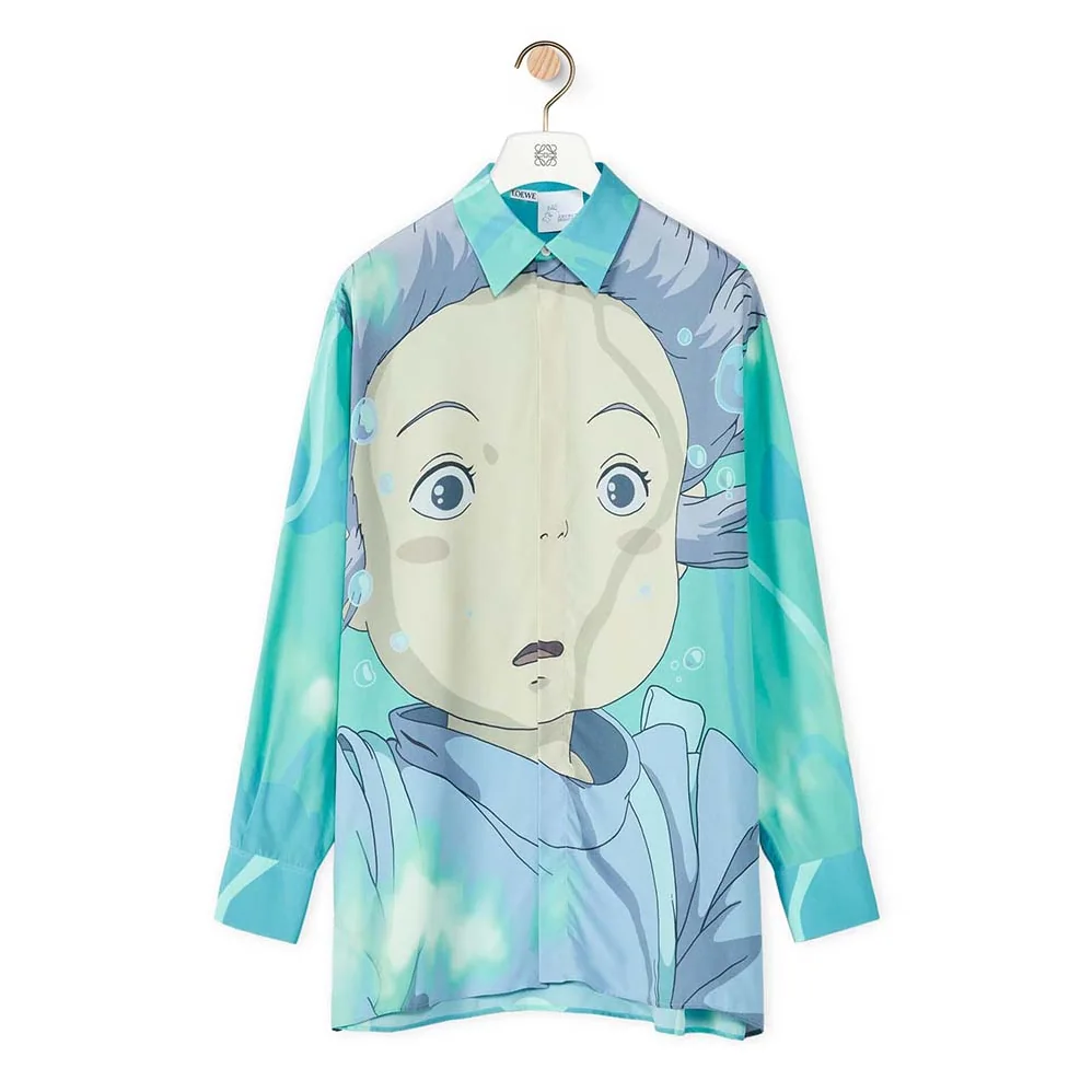 Loewe Chihiro Shirt in Cotton for Women in Lime Loewe Chihiro Shirt in Cotton for Women in Lime