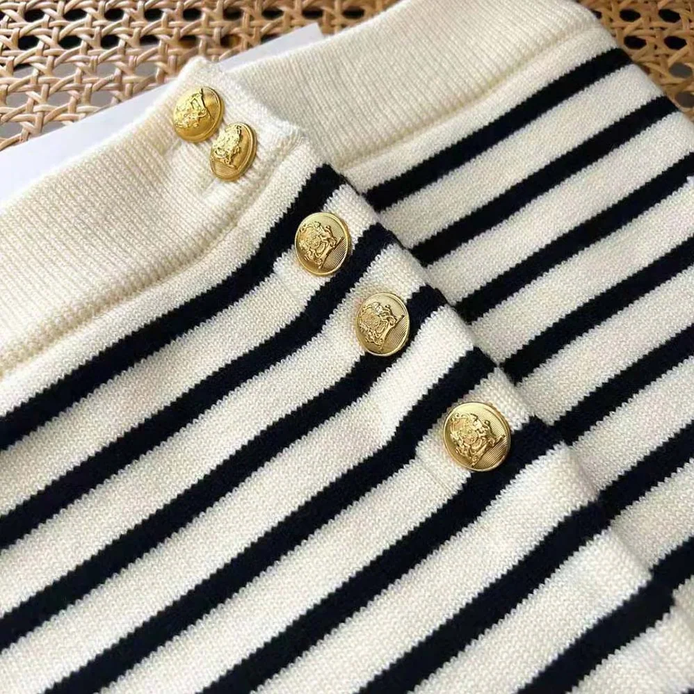 Celine Bandeau Dress in Striped Wool for Women in White Celine Bandeau Dress in Striped Wool for Women in White