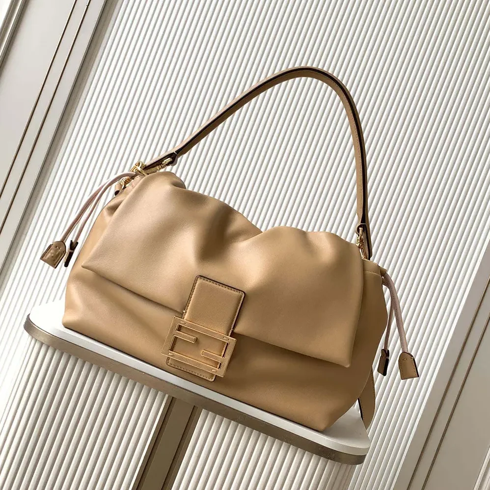 Fendi Mamma Baguette Large Cappuccino Nappa Leather Bag for Women Fendi Mamma Baguette Large Cappuccino Nappa Leather Bag for Women