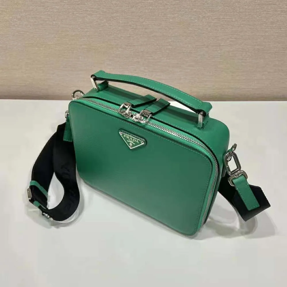 Prada Brique Saffiano Leather Bag for Men in Green
