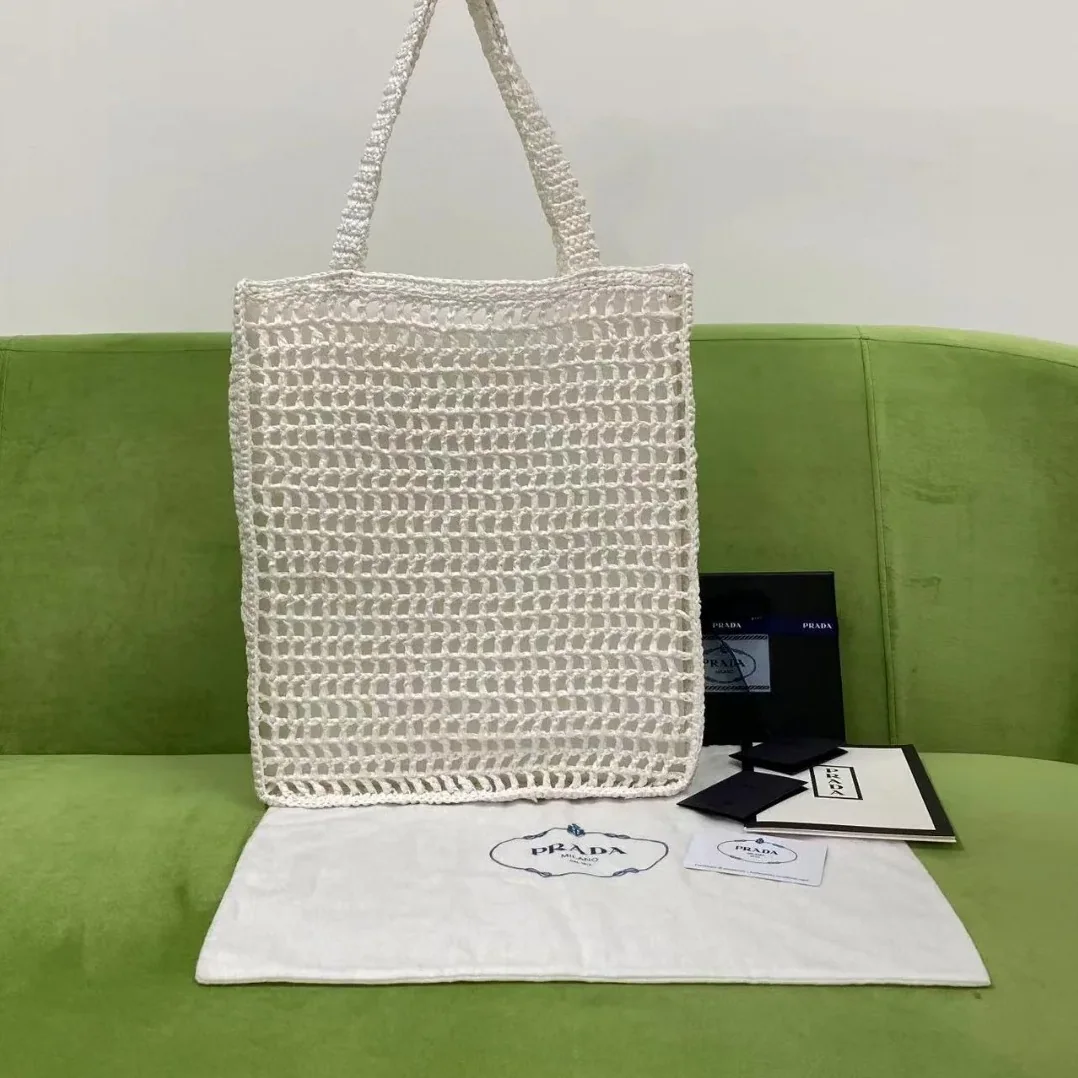 Prada Raffia Tote Bag White Prada Raffia Tote Bag White