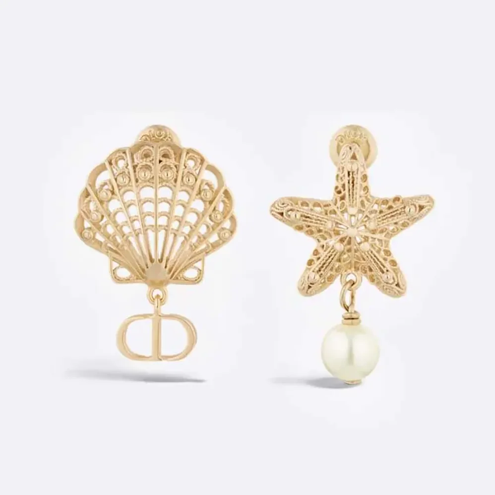 Dior Cabinet de Curiosités Earrings Gold-Finish Metal and White Resin Pearls for Women Dior Cabinet de Curiosités Earrings Gold-Finish Metal and White Resin Pearls for Women